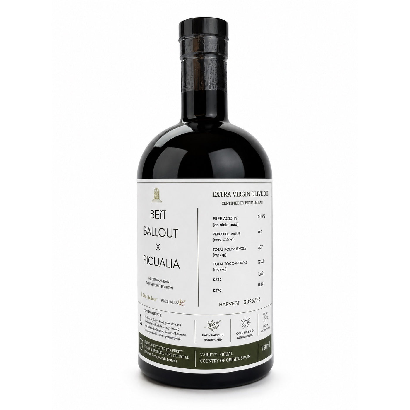 Beît Ballout & Friends from around the world: Picualia Spanish EVOO - 750ml
